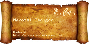 Marozsi Csongor névjegykártya